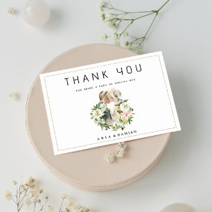 Invitación Foto de pareja floral blanca y rosa de menta