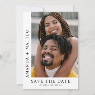 Invitación Foto de pareja moderna para guardar la fecha