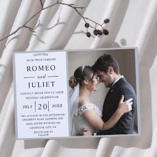 Invitación Foto de pareja romántica Boda