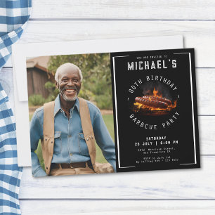Invitación Foto de parrillada 80 cumpleaños