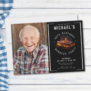 Invitación Foto de parrillada 90º fiesta de cumpleaños