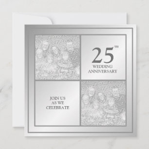 Invitación Foto de pasado y presente Bodas de plata (Brillant