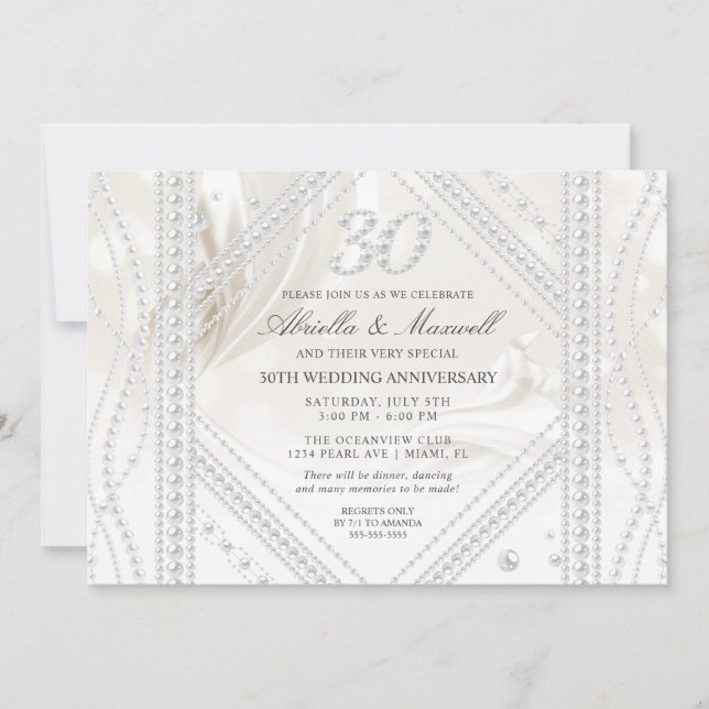 Invitación Foto de Pearl 30° aniversario (Anverso)