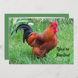 Invitación Foto de perfil de pollo rojo de bonito Cumpleaños