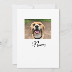 Invitación Foto de perro gato añadir nombre mascota personali