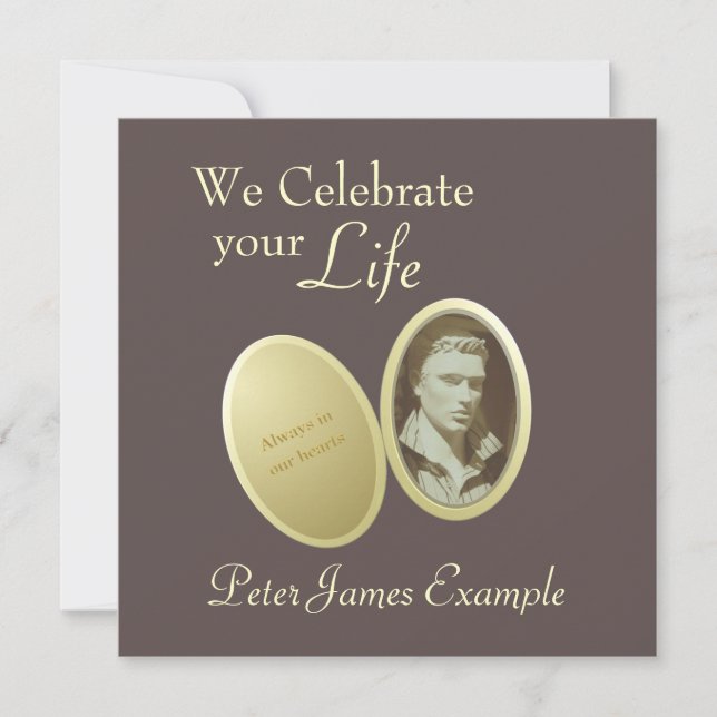 Invitación Foto de personalizable: Funeral Wake / (Living) (Anverso)