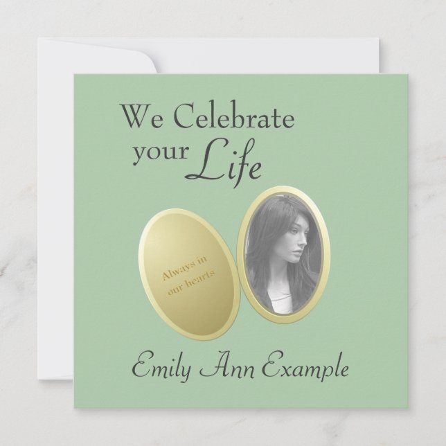 Invitación Foto de personalizable: Funeral Wake / (Living) (Anverso)