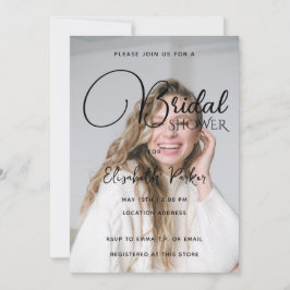 Invitación Foto de personalizable y ducha de novia con texto 