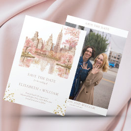 Invitación Foto de Personalizado Boda de Nueva York Guardar l