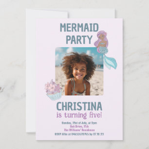 Invitación Foto de personalizado Chica negro fiesta de cumple