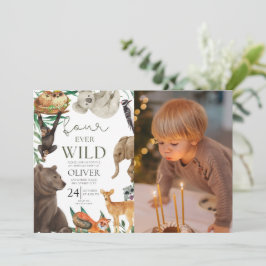 Invitación Foto de personalizado, cuatro safari salvajes de s