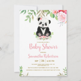 Invitación Foto de Personalizado de Baby Shower de Chica rosa