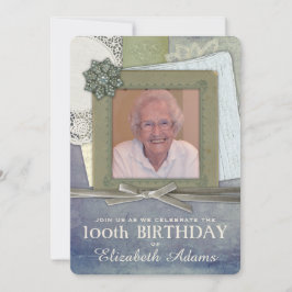 Invitación Foto de Personalizado de Collage femenino antiguo