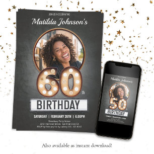 Invitación Foto de Personalizado de glamour de marquesina de 