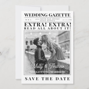 Invitación Foto de Personalizado de periódico de época Guarda