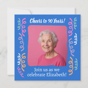 Invitación Foto de personalizados vitoreando a 90 años de vid
