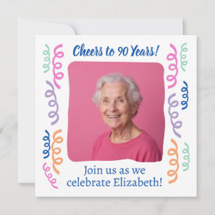 Invitación Foto de personalizados vitoreando a 90 años de vid