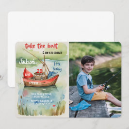 Invitación Foto de Pescado de Cumpleaños del Niño