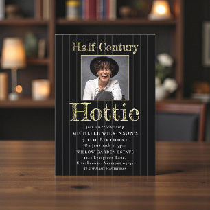 Invitación Foto de pinza negra de Hottie de medio siglo