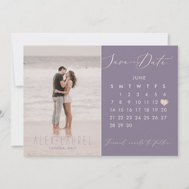 Invitación Foto de PixDezines Guardar el Calendario Rubor Ros (Anverso)
