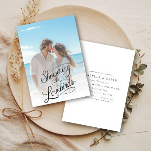 Invitación Foto de playa de ducha de las parejas de Lovebirds