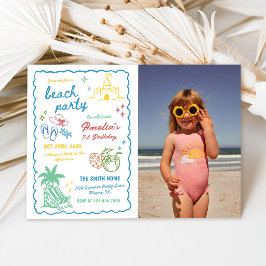 Invitación Foto de playa personalizada de diversión veraniega