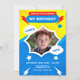 Invitación Foto de poder de cumpleaños