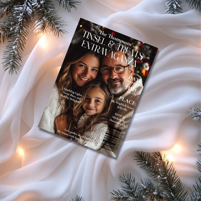 Invitación Foto de portada de la revista Tinsel & Treatment E (Tinsel & Treats Extravaganza Magazine Cover photo Invitation)