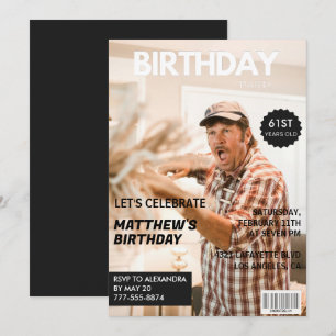 Invitación Foto de portada de revista Black cumpleaños 61