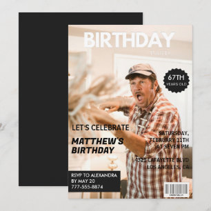 Invitación Foto de portada de revista Black cumpleaños 67
