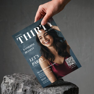 Invitación Foto de Portada de Revista Cumpleaños número 30 Có