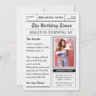 Invitación Foto de portada de revista divertida de periódico