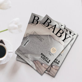 Invitación Foto de portada de revista elegante para baby show