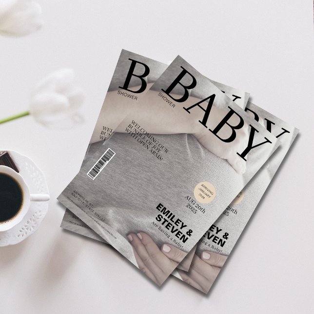 Invitación Foto de portada de revista elegante para baby show (Subido por el creador)