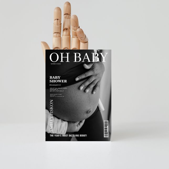 Invitación Foto de portada de revista en blanco y negro (Subido por el creador)