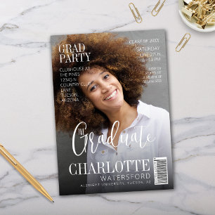 Invitación Foto de portada de revista Minimalista moderna bla