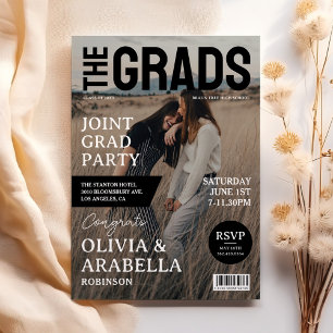 Invitación Foto de portada de revista para fiesta de graduaci