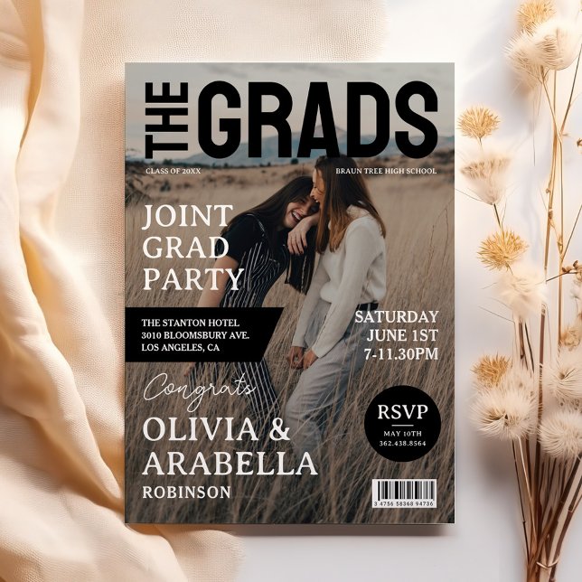 Invitación Foto de portada de revista para fiesta de graduaci (Subido por el creador)