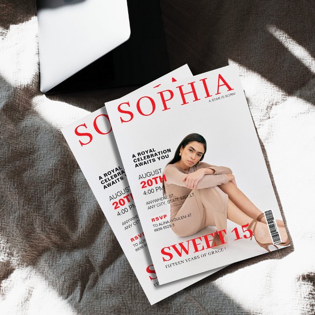 Invitación Foto de portada de revista única quinceanera (Subido por el creador)