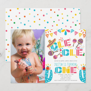 Invitación Foto de primer cumpleaños de Fiesta Mexicana