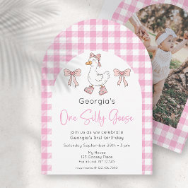 Invitación Foto de primer cumpleaños de One Silly Goose