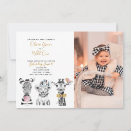Invitación Foto de primer cumpleaños de un bebé salvaje de Sa