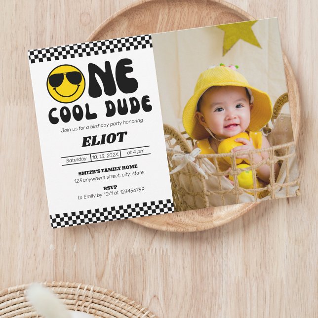 Invitación Foto de primer cumpleaños de un chico feliz de Gua (Subido por el creador)