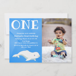 Invitación Foto de primer cumpleaños del océano Ártico de bal