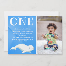 Invitación Foto de primer cumpleaños del océano Ártico de bal