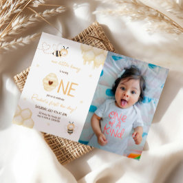 Invitación Foto de primer día de la miel de abeja amarilla