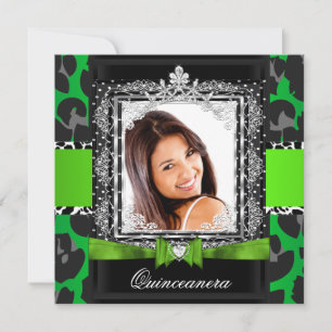 Invitación Foto de Quinceañera de 15 años en Verde Lima