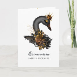 Invitación Foto de Quinceañera de Cisne Negro