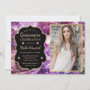 Invitación Foto de Quinceañera de la Galaxia de Cristal de Me
