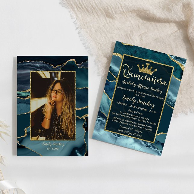 Invitación Foto de Quinceañera Española de la Agencia de Oro  (Subido por el creador)